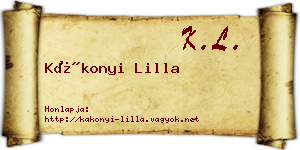 Kákonyi Lilla névjegykártya